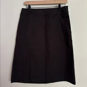 Pendleton Black A-Line Pleated Cotton Skirt